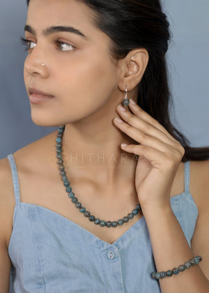 Gemstone Necklace with Bracelet and Earrings, Shattuckite